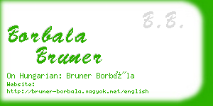 borbala bruner business card